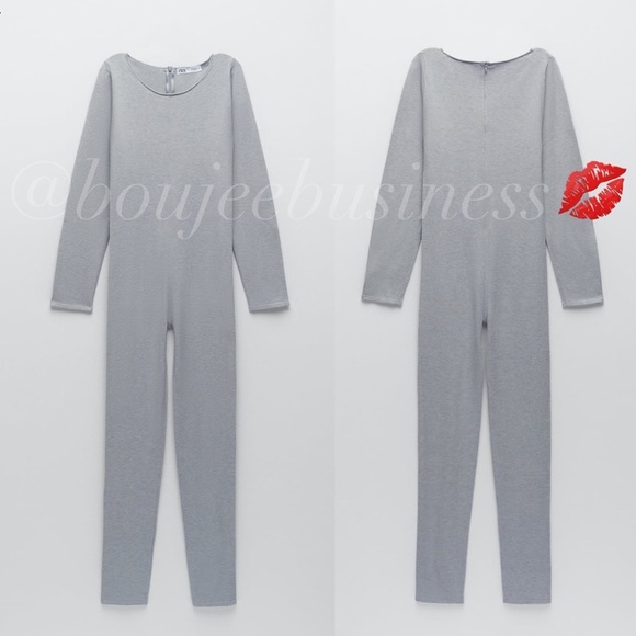 ZARA Long Knit Jumpsuit BNWT - Picture 1 of 4
